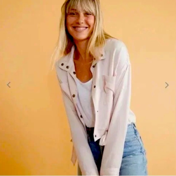 Marine Layer Jackets & Blazers - Marine Layer jacket rosewater pink Oslo crop tie waist